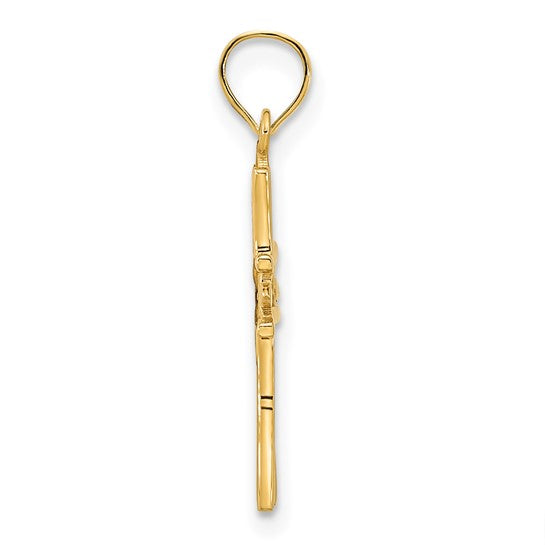 Colgante de Cruz Elegante en Oro Amarillo de 14k