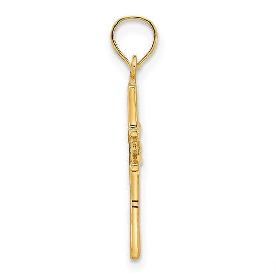 Colgante de Cruz Elegante en Oro Amarillo de 14k