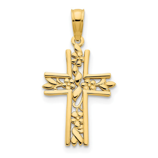 Colgante de Cruz Elegante en Oro Amarillo de 14k