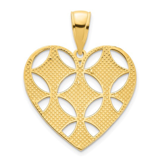 Colgante Corazón Elegante de Oro Amarillo 14K