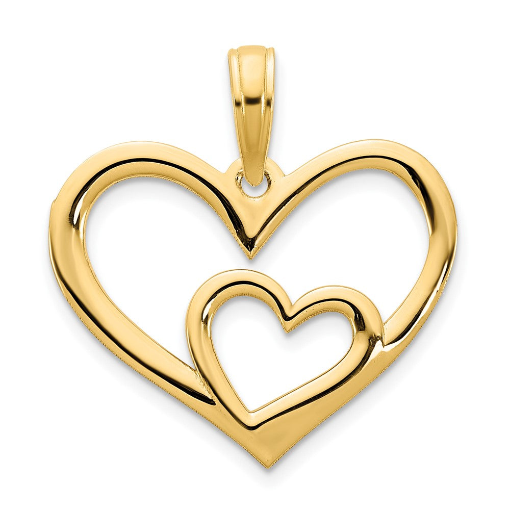 Colgante Corazón en un Corazón en Oro de 14k