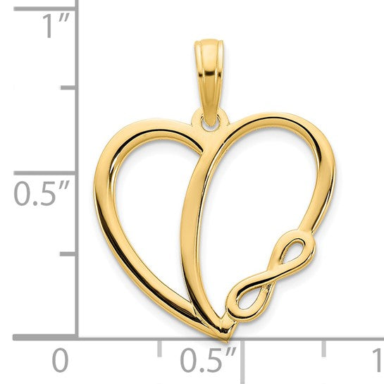 Dije Corazón Infinito en Oro Amarillo de 14K