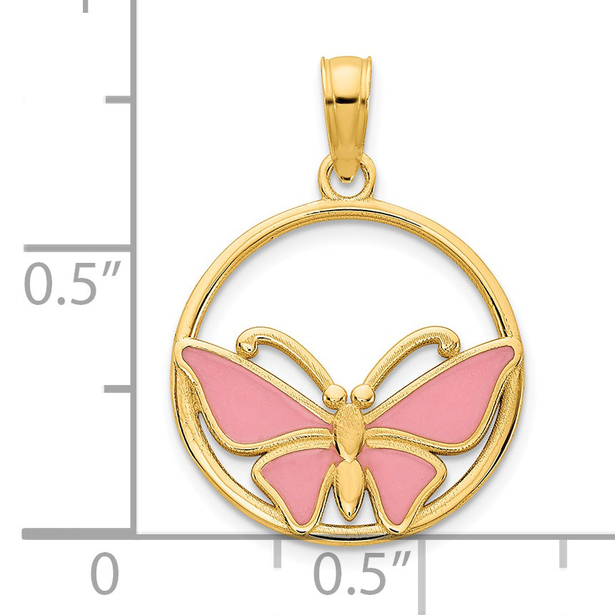 Dije de Mariposa con Epóxica de 14k