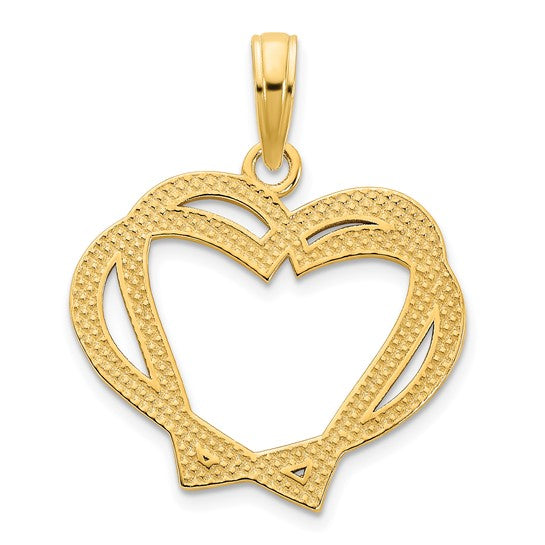 Colgante Corazón en un Corazón en Oro de 14k