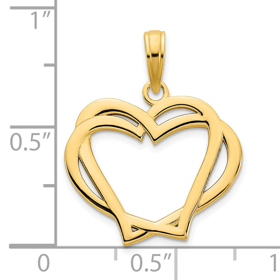 Colgante Corazón en un Corazón en Oro de 14k