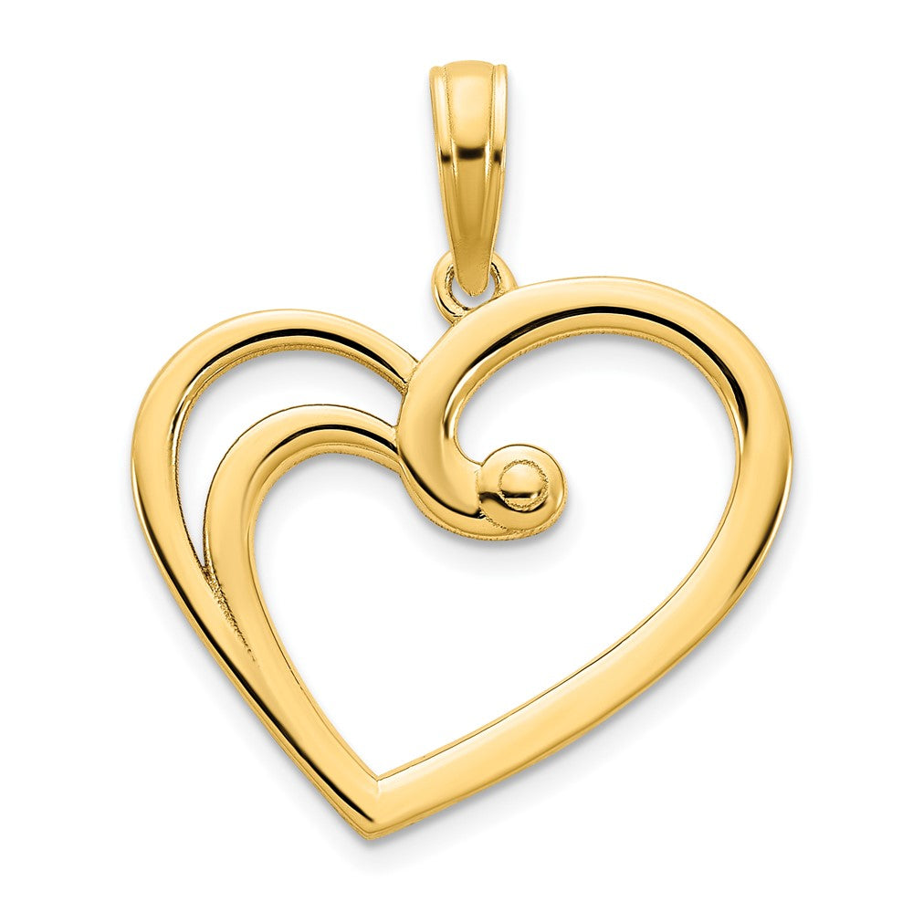 Dije de Corazón Abierto Fancy en Oro Amarillo de 14K