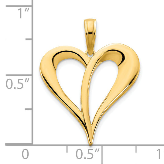 Colgante de Corazón Abierto en Oro de 14k