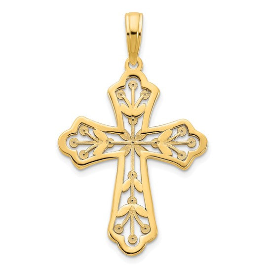 Colgante Cruz Elegante en Oro Amarillo de 14k