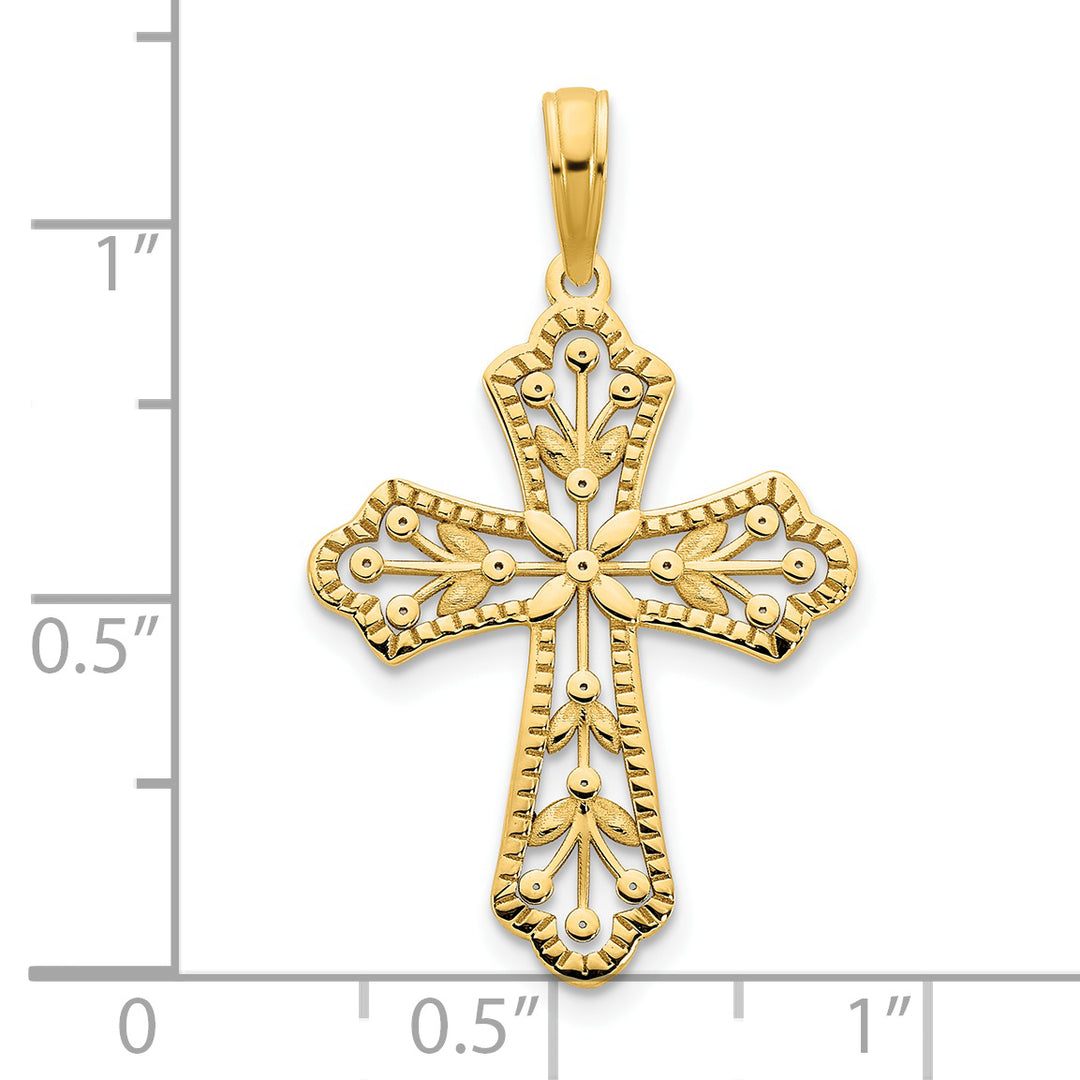 Colgante Cruz Elegante en Oro Amarillo de 14k