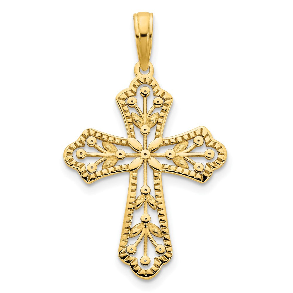 Colgante Cruz Elegante en Oro Amarillo de 14k