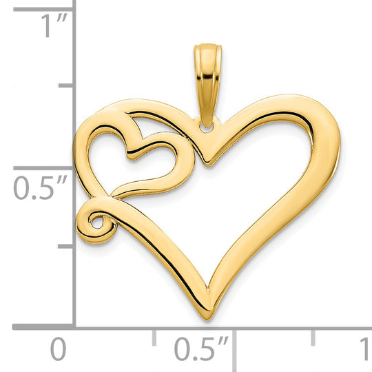 Colgante Corazón en un Corazón en Oro de 14k