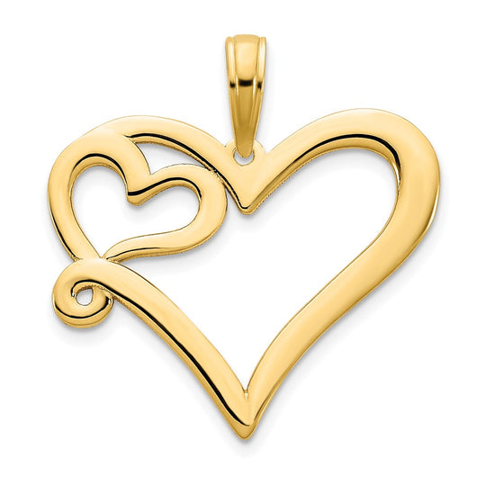 Colgante Corazón en un Corazón en Oro de 14k