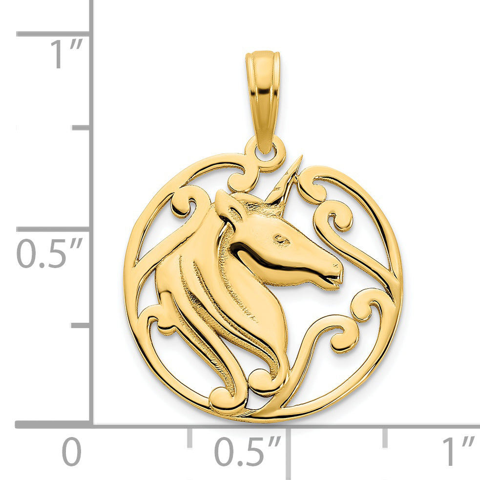 Dije de Unicornio en Oro Amarillo de 14K