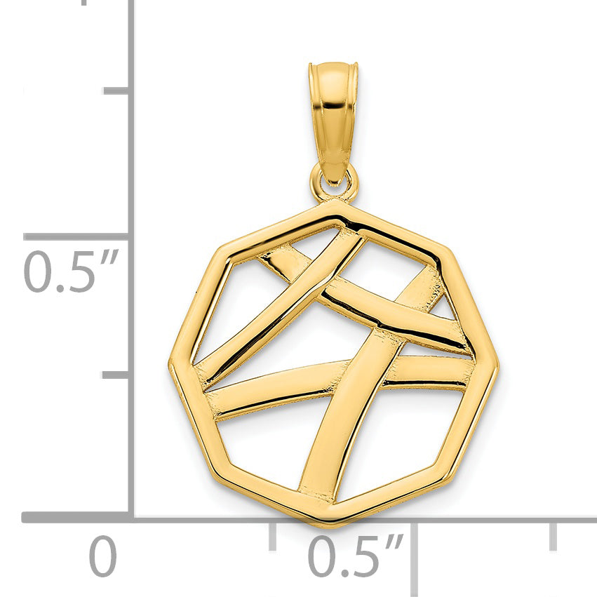 Colgante Elegante de Oro Amarillo de 14k