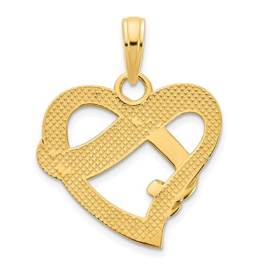 Dije Corazón "Te Amo" con Epoxy en Oro Amarillo de 14k