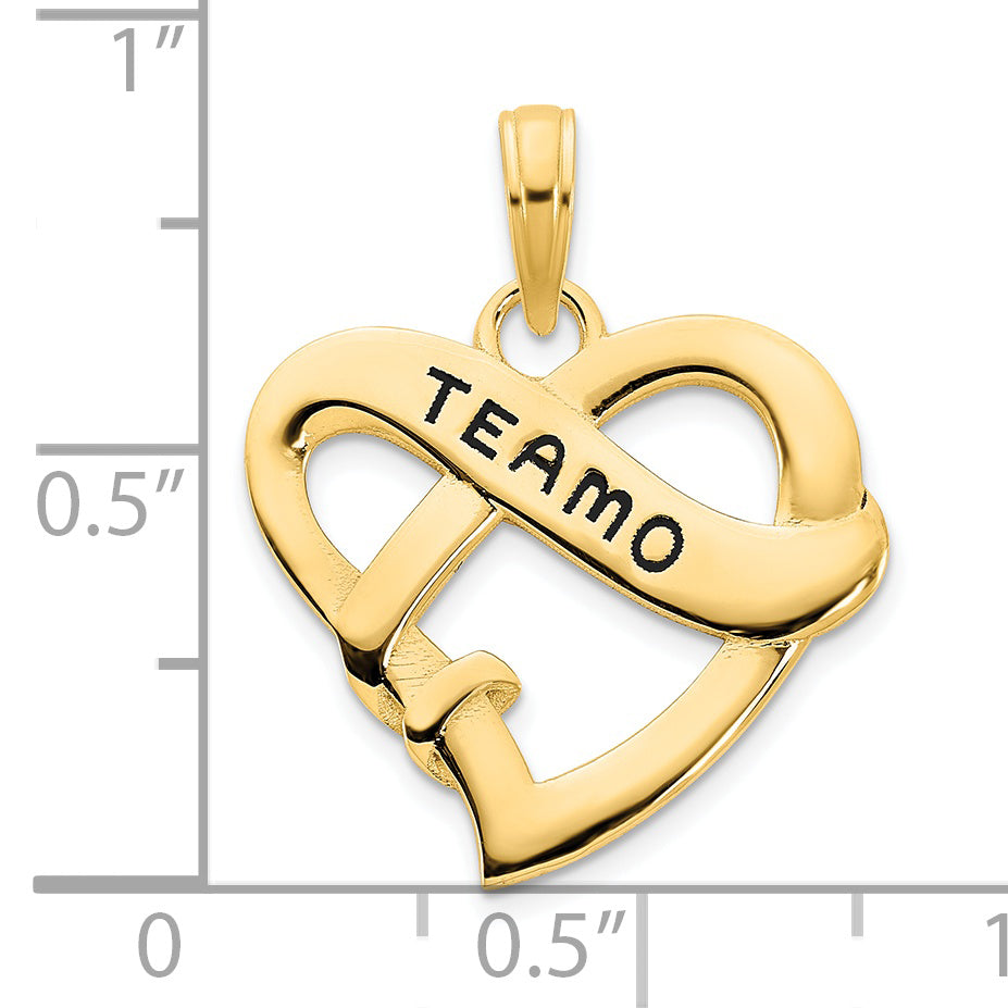 Dije Corazón "Te Amo" con Epoxy en Oro Amarillo de 14k