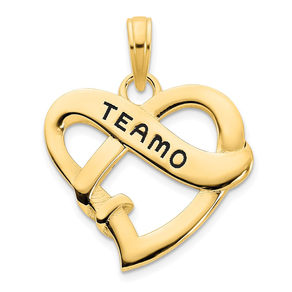 Dije Corazón "Te Amo" con Epoxy en Oro Amarillo de 14k