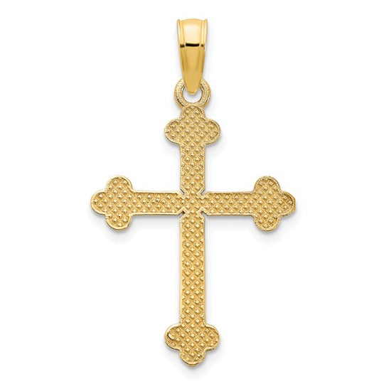 Dije de Cruz Fancy en Oro Amarillo de 14K