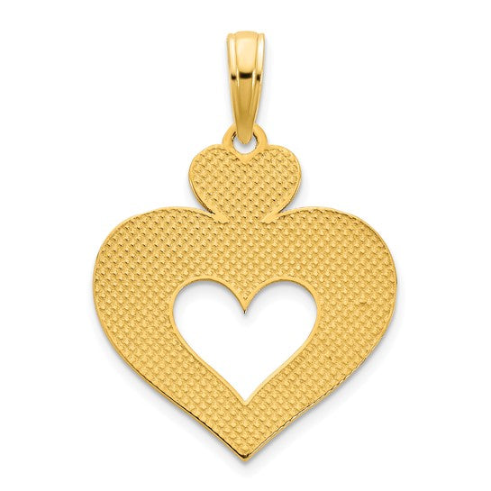 Dije Corazón Calado en Oro Amarillo de 14k