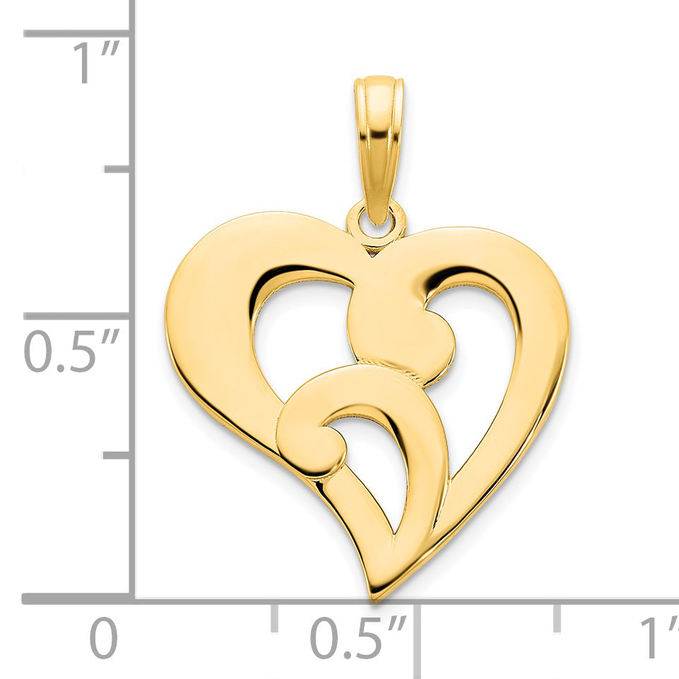 Dije de Corazón Elegante en Oro Amarillo de 14k