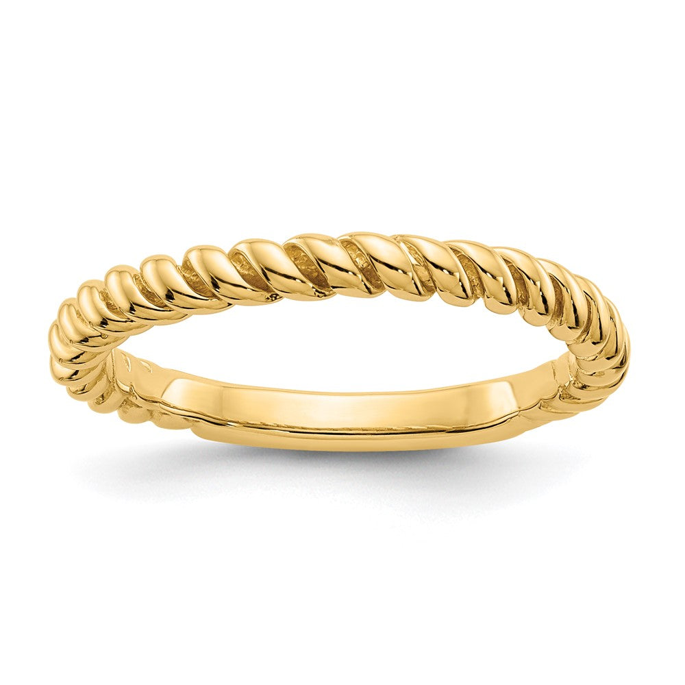 Anillo de Boda Torcido Pulido en Oro Amarillo de 14k