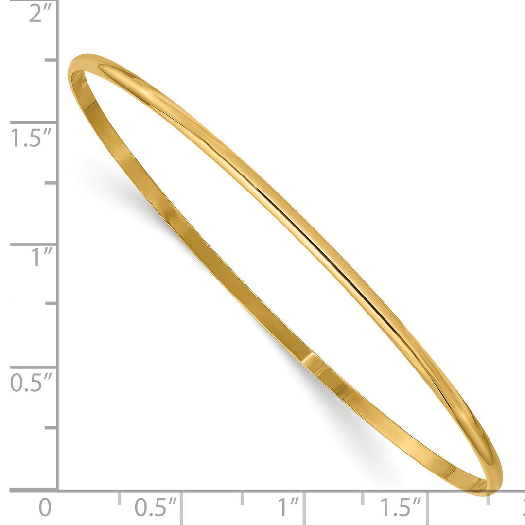 Brazalete Deslizante Semicircular Pulido Sólido de 2 mm en Oro de 14k