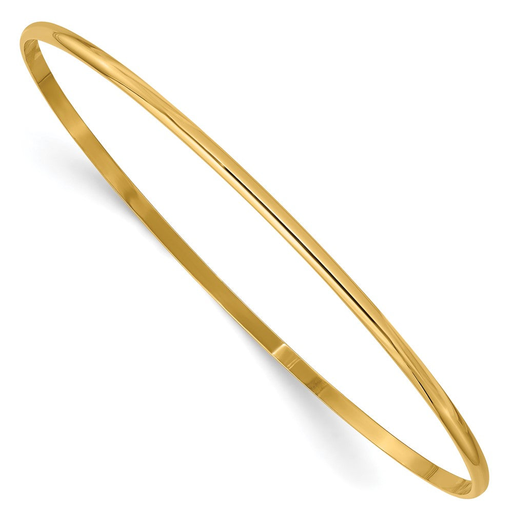 Brazalete Deslizante Semicircular Pulido Sólido de 2 mm en Oro de 14k