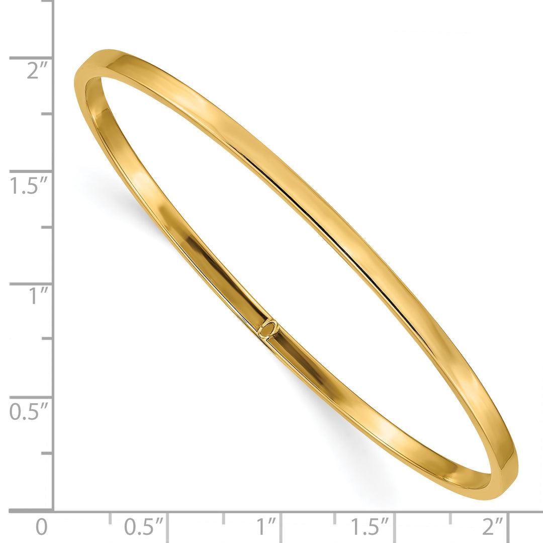 Brazalete Slip-on en Tubo Cuadrado Pulido de 14k de 3mm