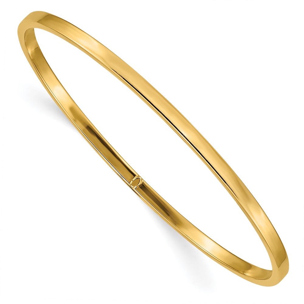 Brazalete Slip-on en Tubo Cuadrado Pulido de 14k de 3mm