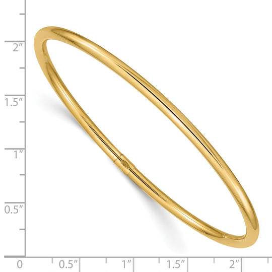 Brazalete Slip-on en Tubo Redondo Pulido de 14k de 3mm