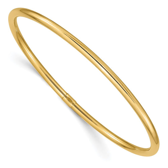 Brazalete Slip-on en Tubo Redondo Pulido de 14k de 3mm