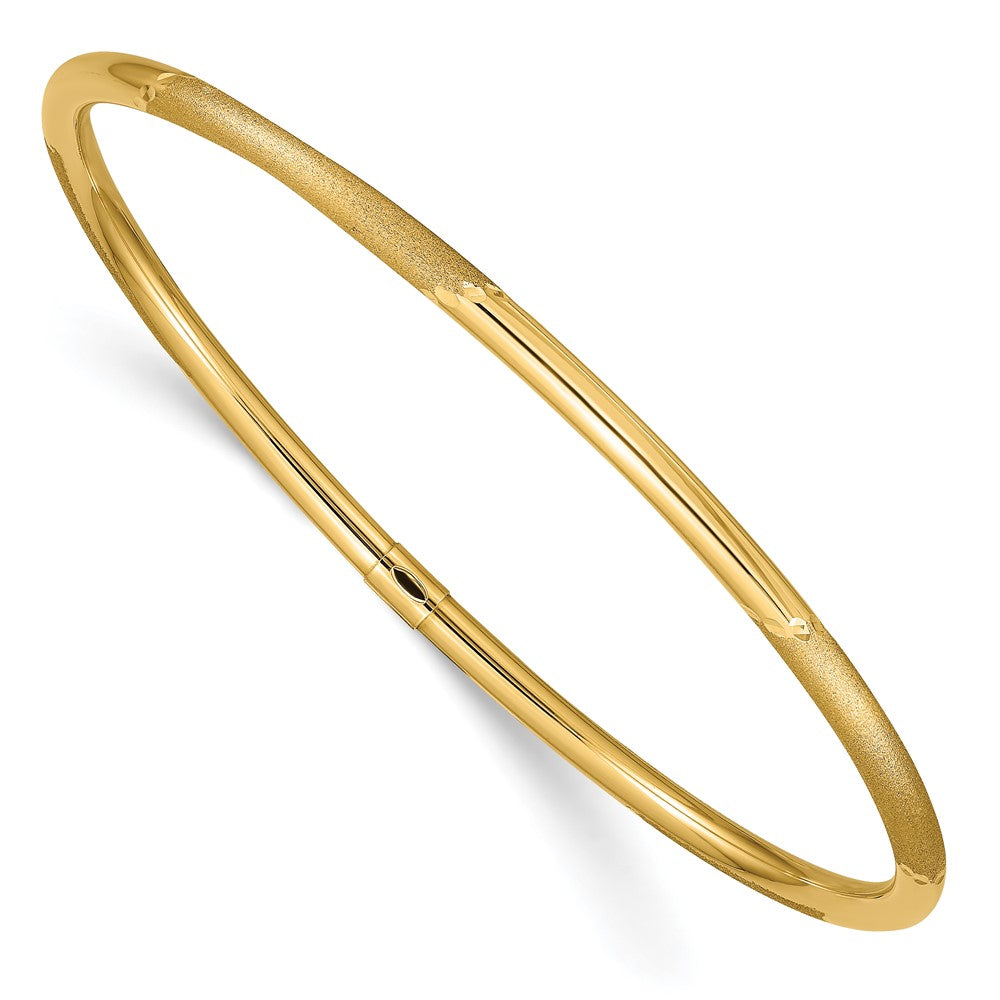 Brazalete Deslizante en Oro Amarillo de 14K, Pulido y Satinado (3mm)