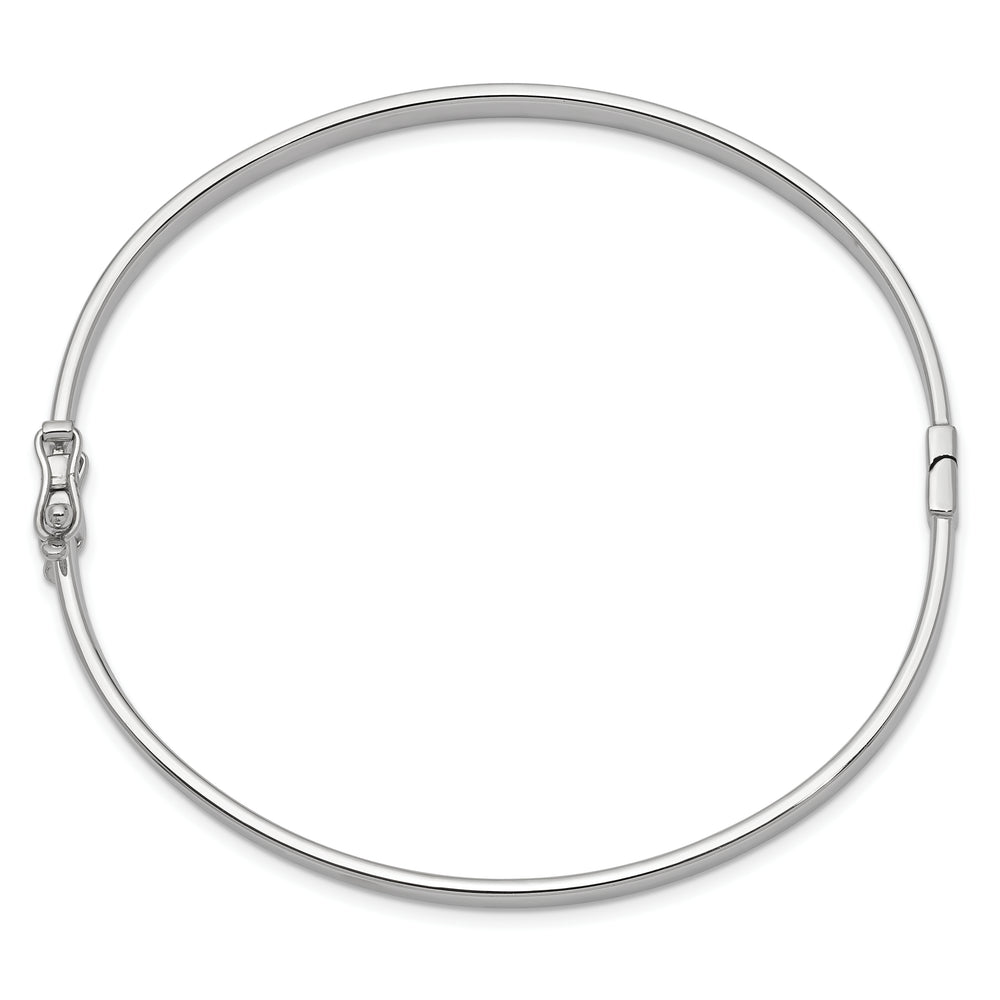 Brazalete Bangle 14K Oro Blanco de 4 mm con Bisagra