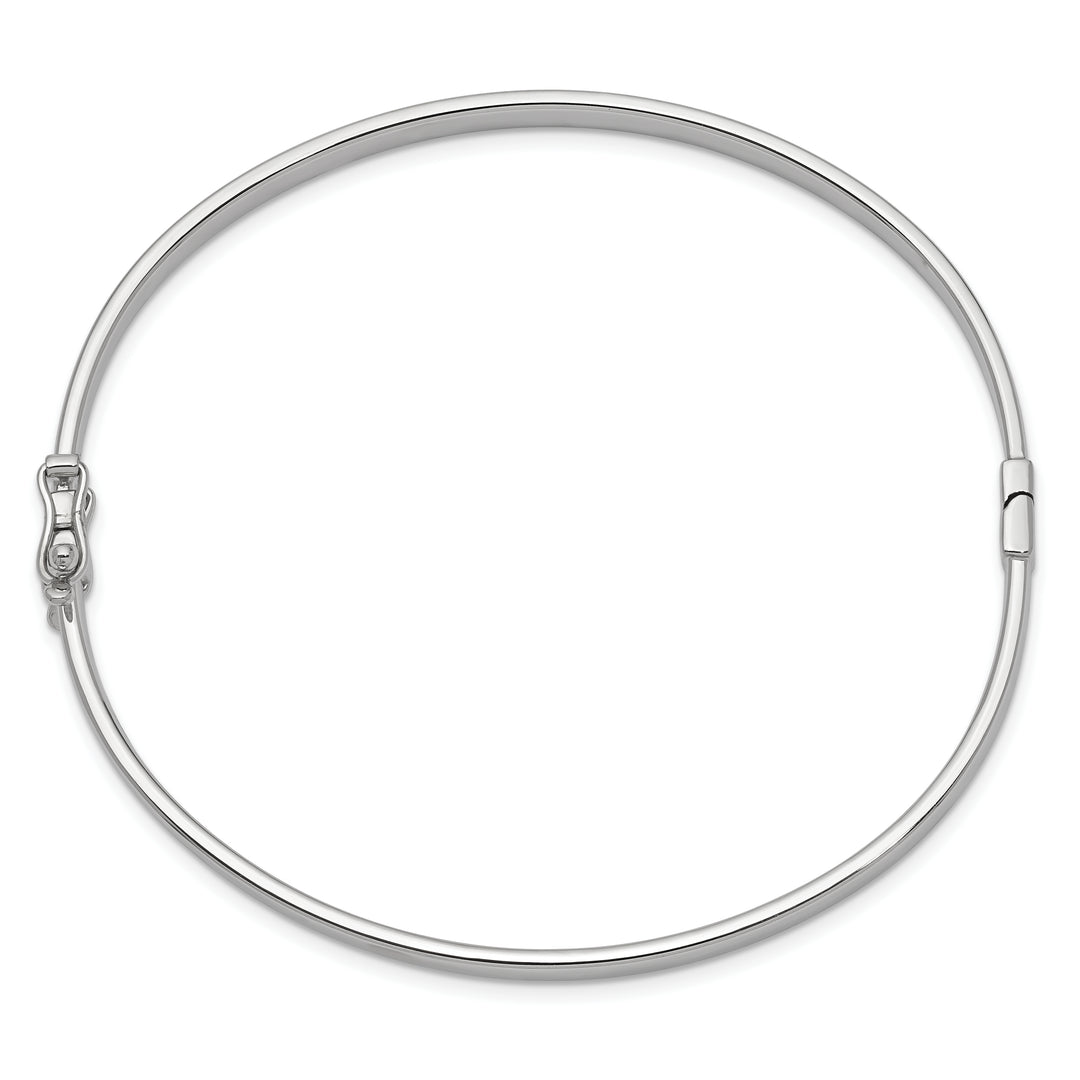 Brazalete Bangle 14K Oro Blanco de 4 mm con Bisagra