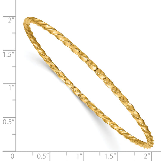 Brazalete Slip-on Torcido en Oro Amarillo de 14k de 2.5mm