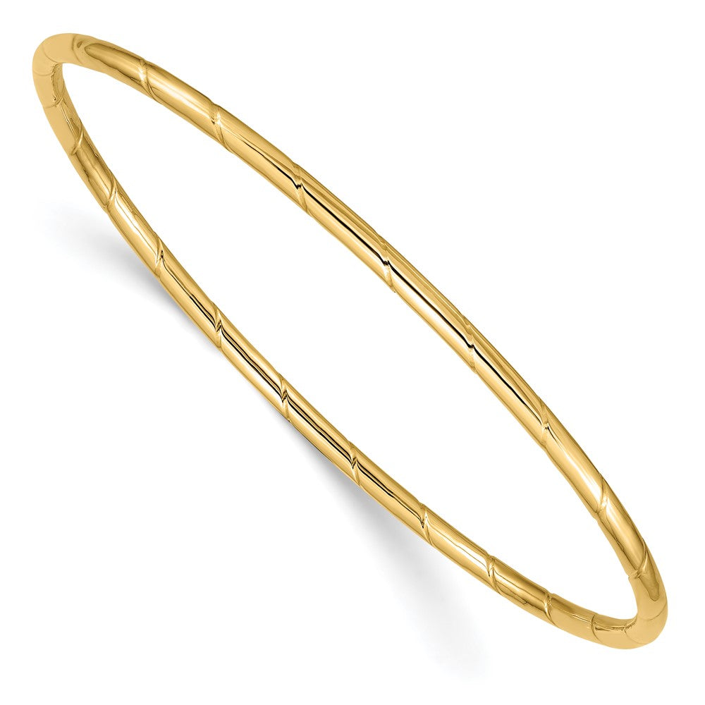 Brazalete Deslizante Ranurado  y 2.5 mm en Oro de 14k