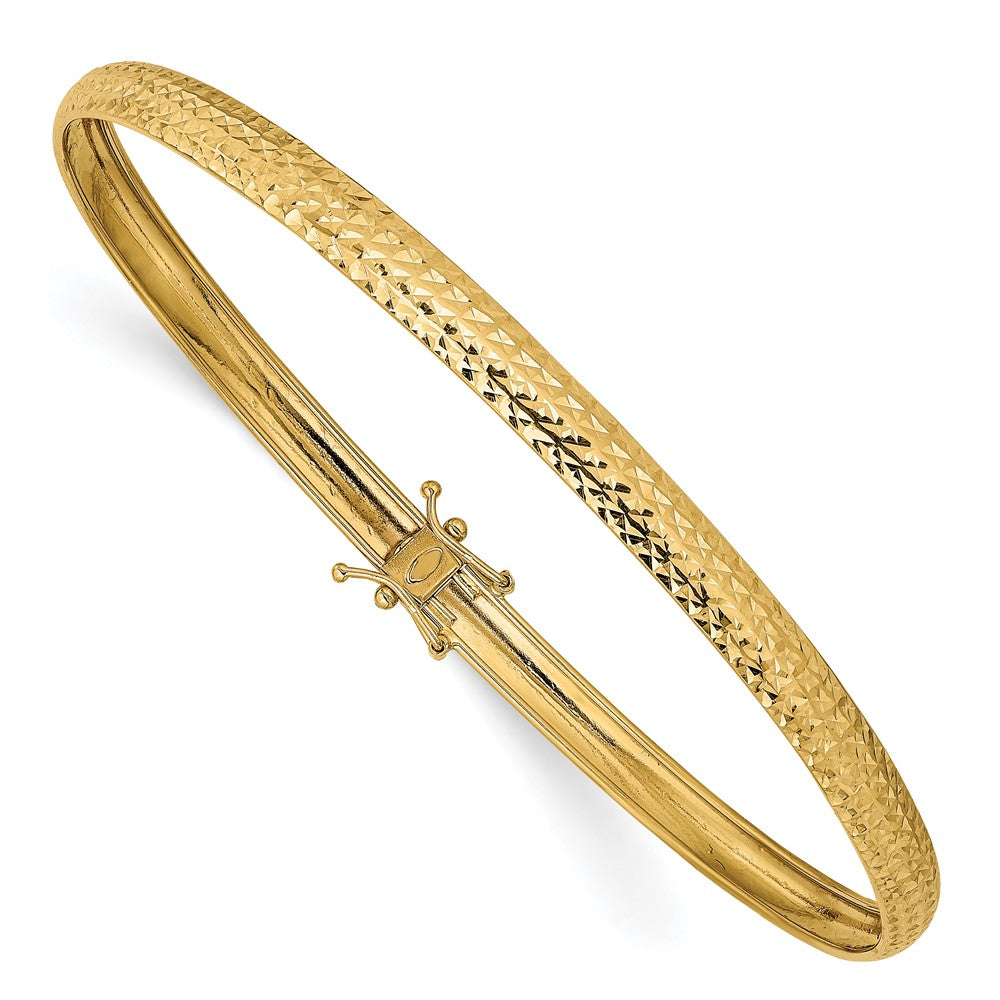 Brazalete Flexible en Oro Amarillo de 14K con Corte de Diamante (4.25mm)