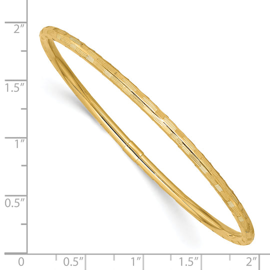 Brazalete sin Cordones con Talla  Diamante de Oro Amarillo de 14k