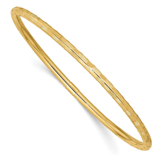 Brazalete sin Cordones con Talla  Diamante de Oro Amarillo de 14k