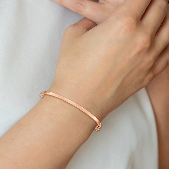 Brazalete Bangle Hingido Pulido en Oro Rosa 14K