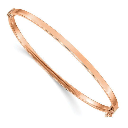 Brazalete Bangle Hingido Pulido en Oro Rosa 14K