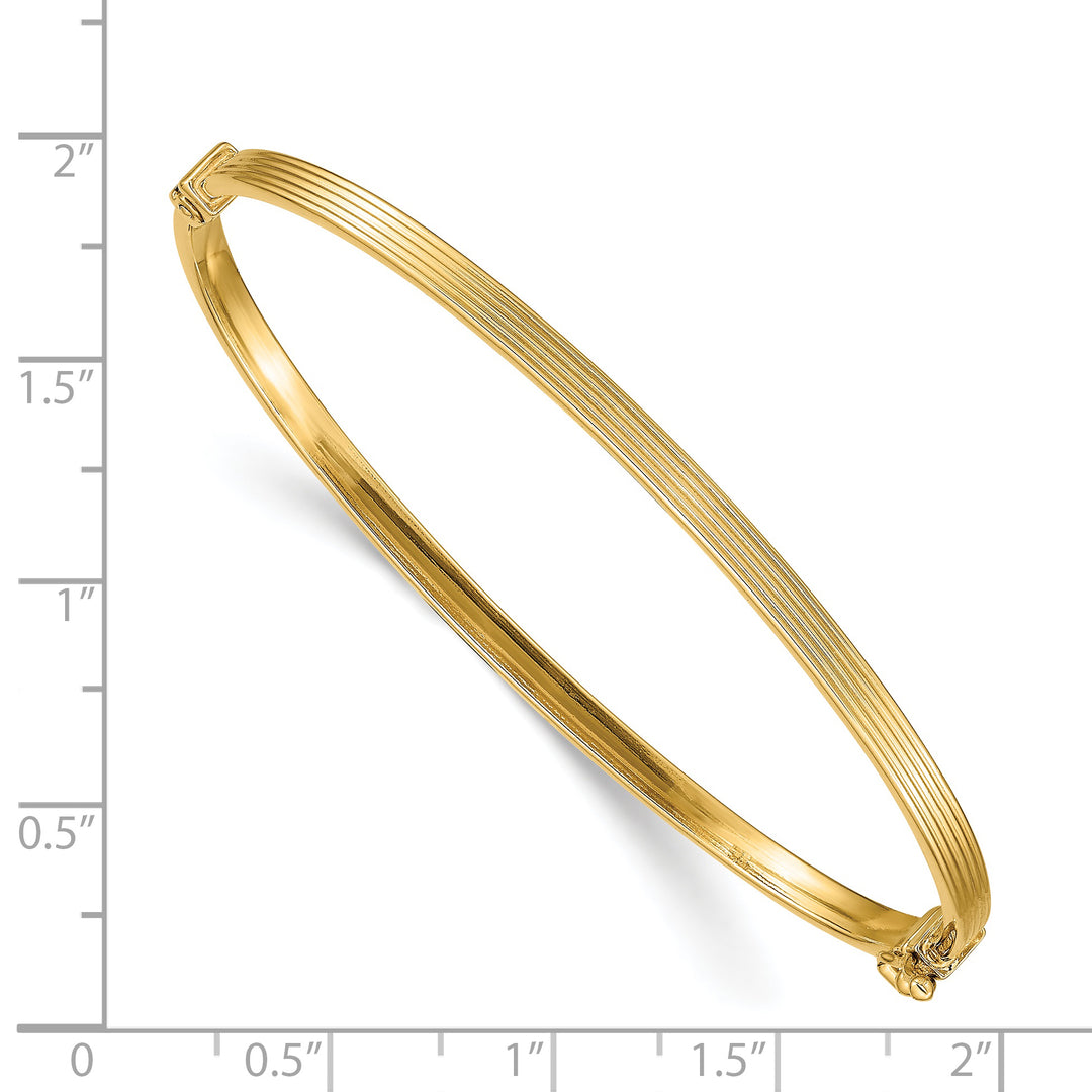 Brazalete Articulado Texturizado y Pulido en Oro de 14K