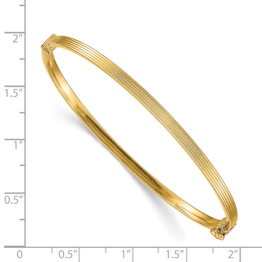 Brazalete Articulado Texturizado y Pulido en Oro de 14K