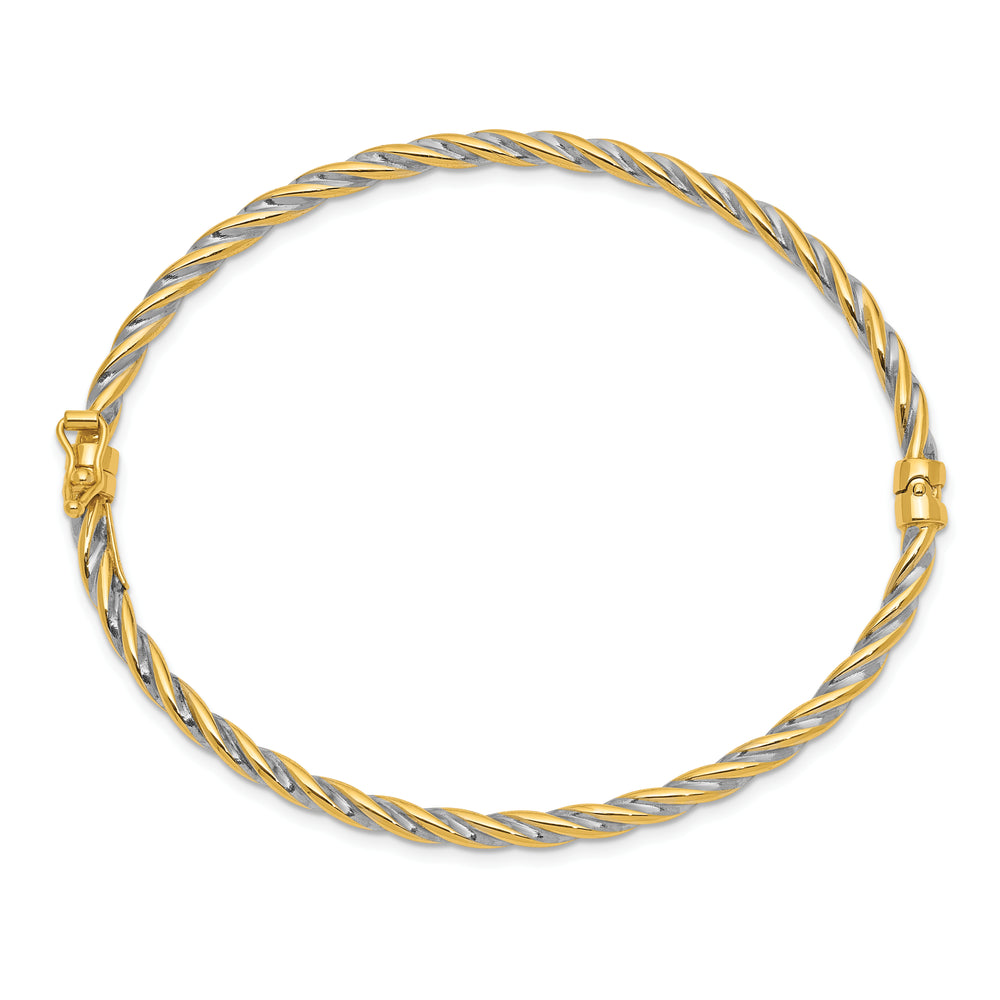 Brazalete Bangle Hingido Pulido 14K Bicolor