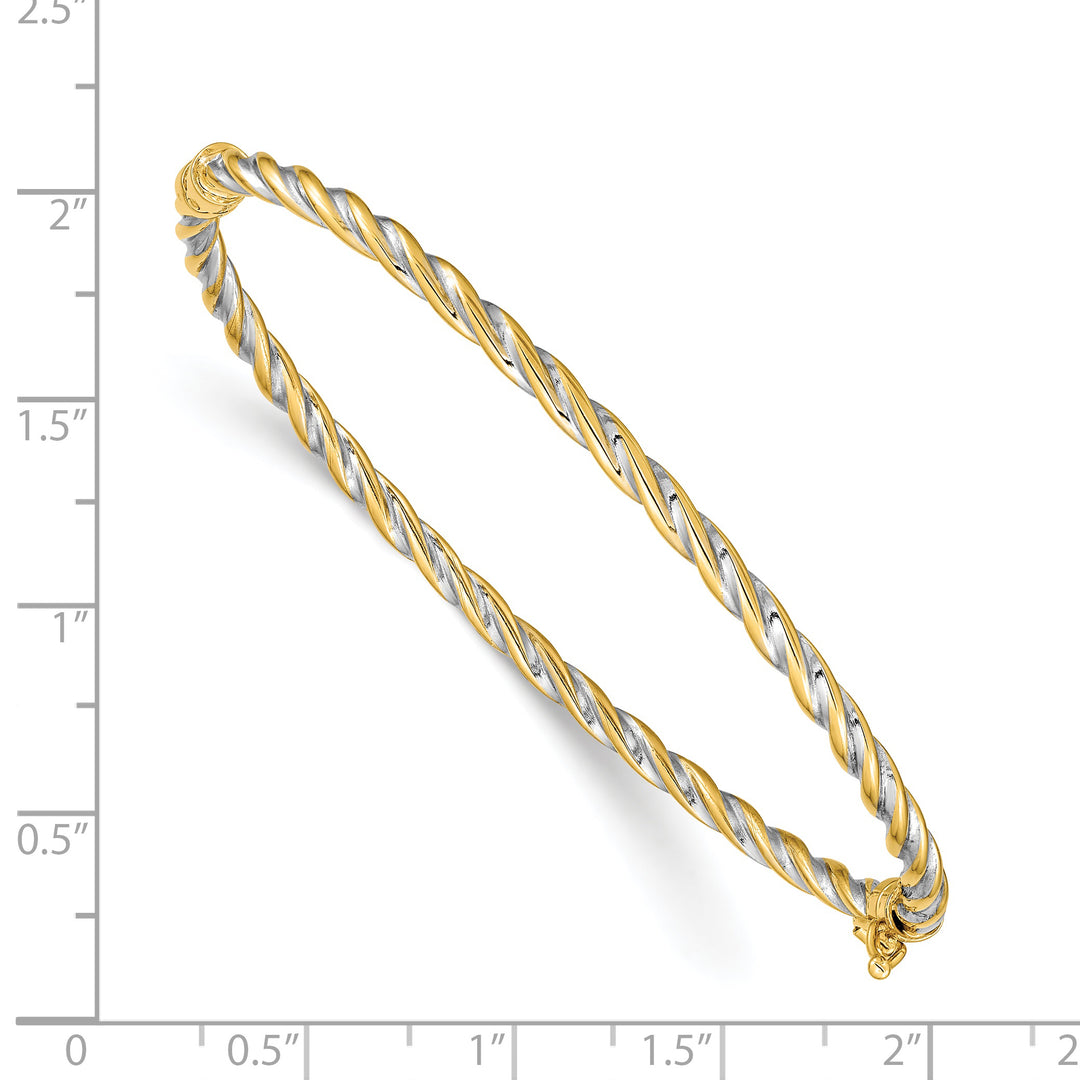 Brazalete Bangle Hingido Pulido 14K Bicolor