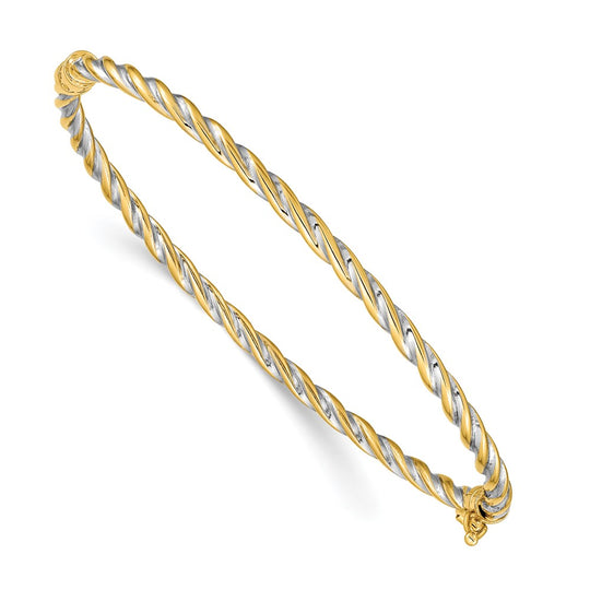 Brazalete Bangle Hingido Pulido 14K Bicolor