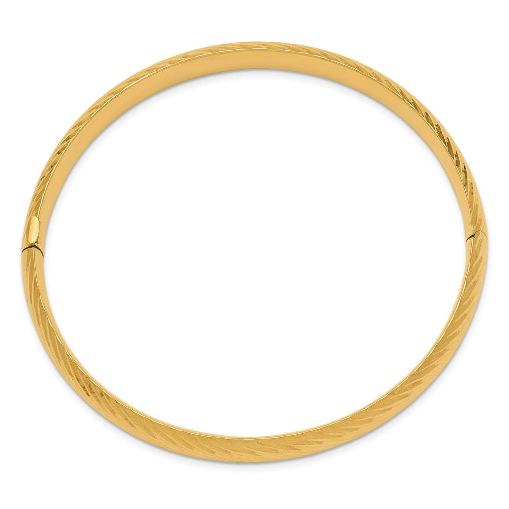 Brazalete Articulado Texturizado en Oro Amarillo de 14K con Acabado Pulido