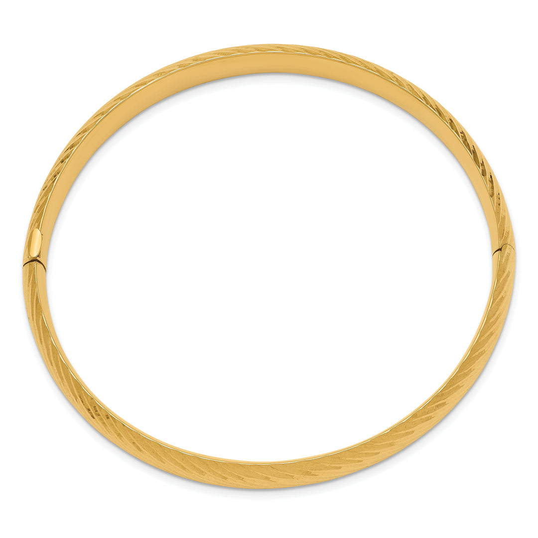 Brazalete Articulado Texturizado en Oro Amarillo de 14K con Acabado Pulido