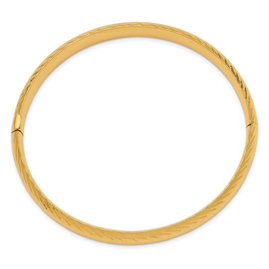 Brazalete Articulado Texturizado en Oro Amarillo de 14K con Acabado Pulido