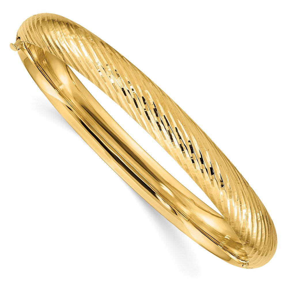 Brazalete Articulado Texturizado en Oro Amarillo de 14K con Acabado Pulido